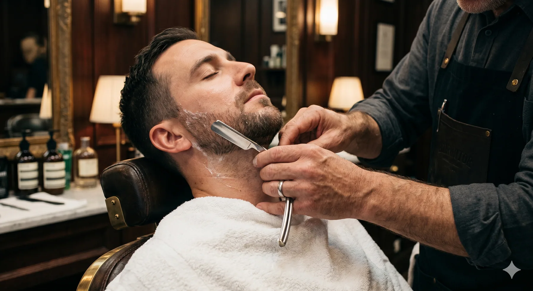 Ritual de barba executado com precisão